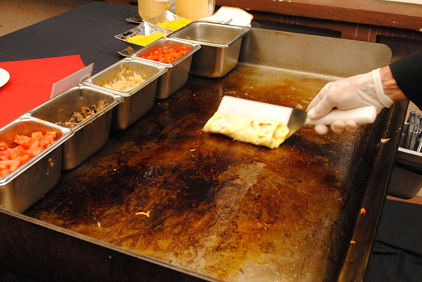 Omelets were made to order at Eight Over Eighty.