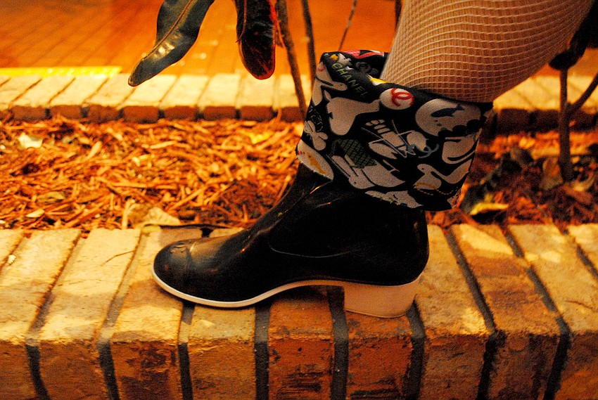 It was a rainy night Monday, March 17, for the AJC 2014 Human Relations Award Dinner, but that didnâ€™t stop Ruth Harshman from being stylish â€” check out her Chanel rain boots.