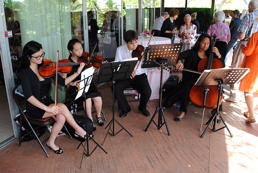 Students from the Pine View Quartet played at Sarasota Balletâ€™s â€˜A Garden Party.â€™