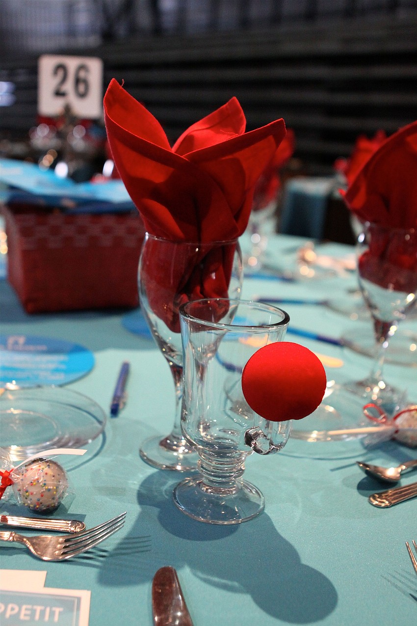 Each coffee mug had a clown nose.
