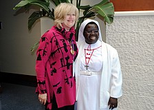 Terry Brackett and honoree Sister Rosemary Nyirumbe