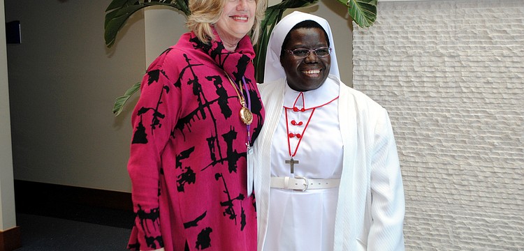 Terry Brackett and honoree Sister Rosemary Nyirumbe
