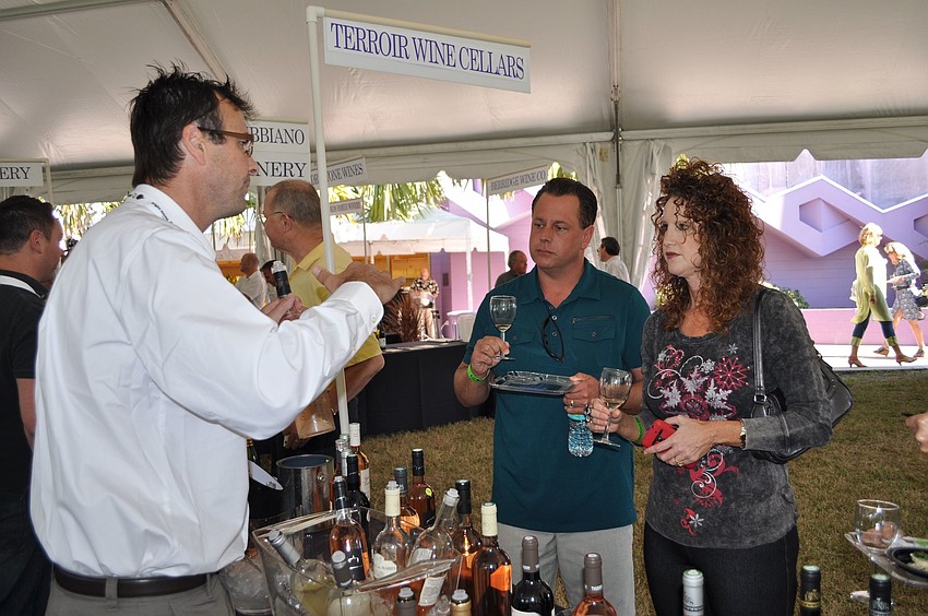 Gregory Desvenain, president of Wines of Provence, talks to Lori and Mark Hill about his wines.