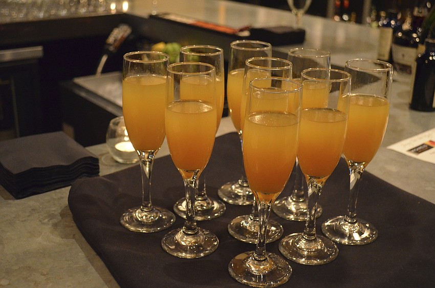 Classic Peach Belliniâ€™s were offered at the champagne tasting.