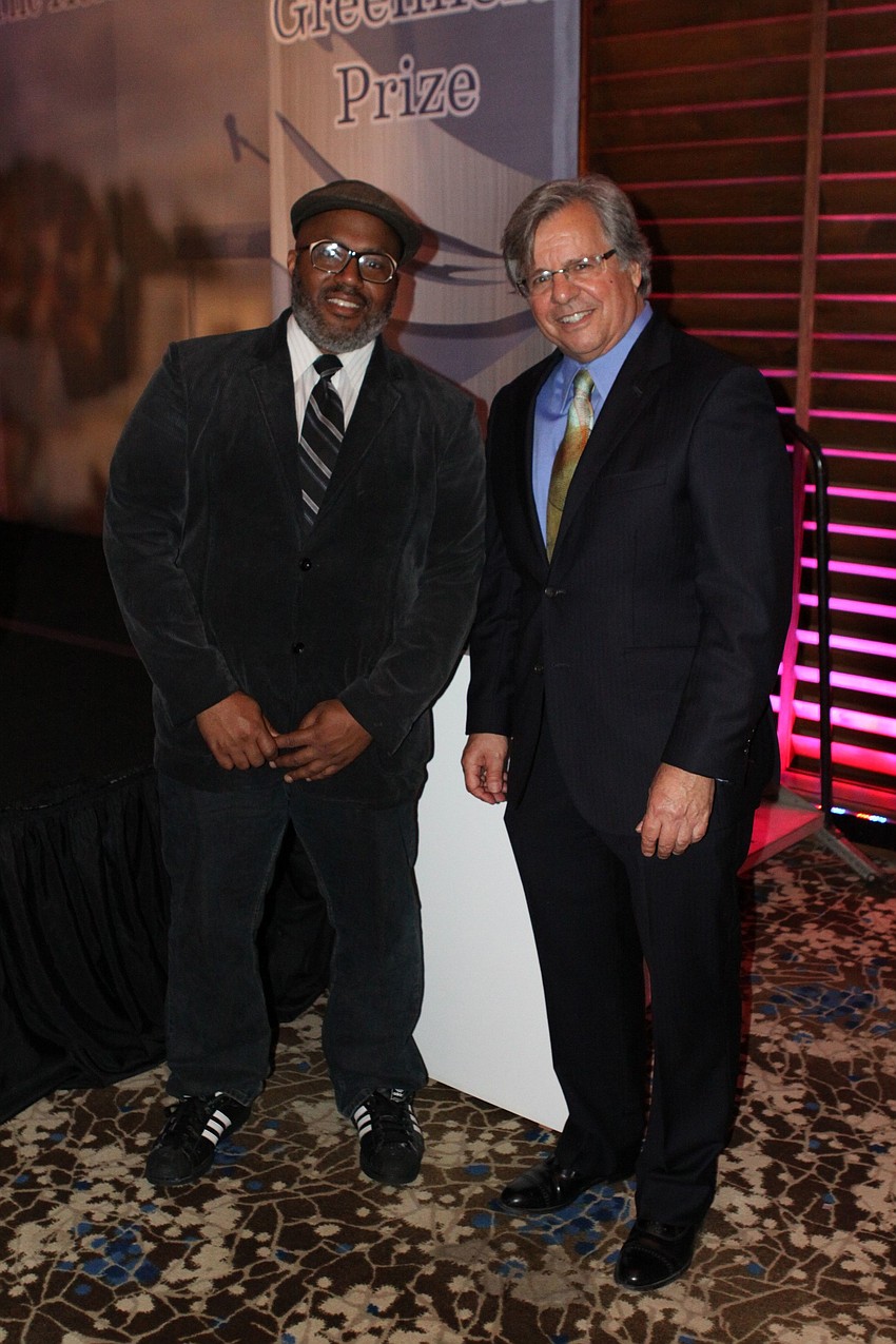 Greenfield prize recipient Trenton Doyle Hancock and Bruce Rogers