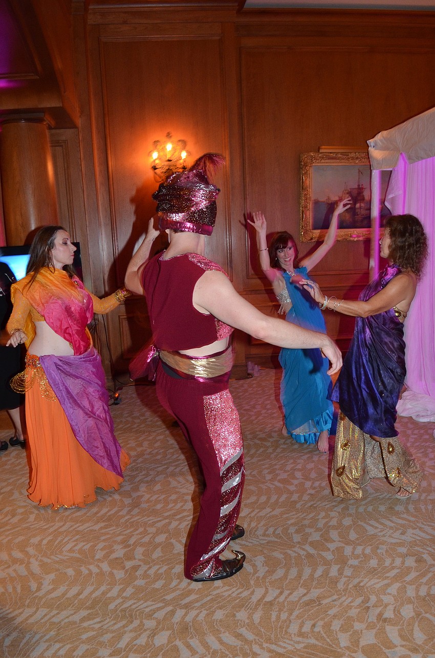 Belly dancers and genies provided dancing entertainment for the guests at Hair of the Dog.