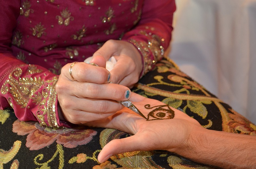 A Henna tattoo station was set up for guests at Hair of the Dog.