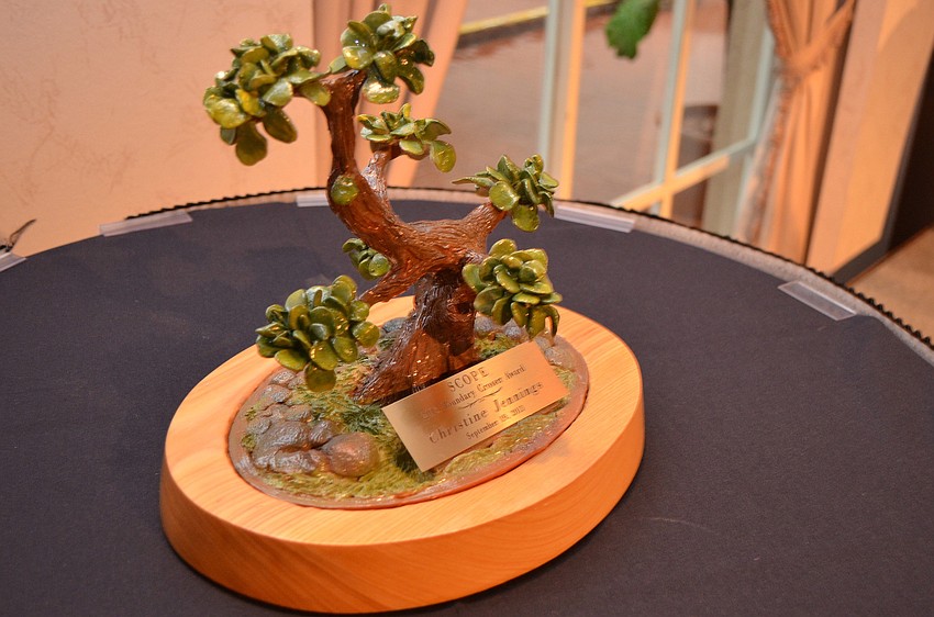 This years Boundary Crosser Award, which was handmade by a local artist.