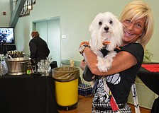 Keri Baker with Bingo the Maltese.