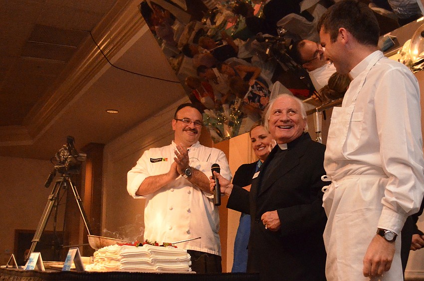 Fr. Fausto Stampiglia was given a surprise birthday celebration at St. Marthaâ€™s Interactive Dinner.