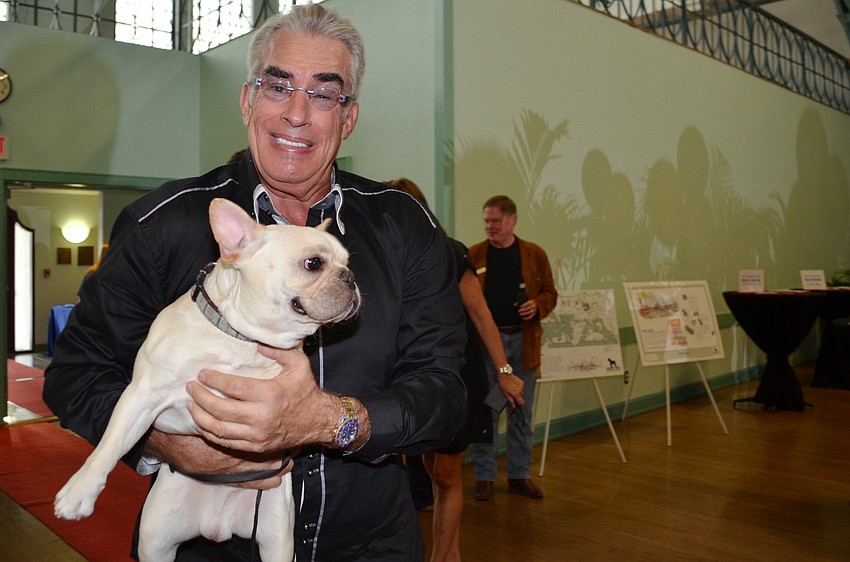 Bill Tobin with Stitch the French bulldog.