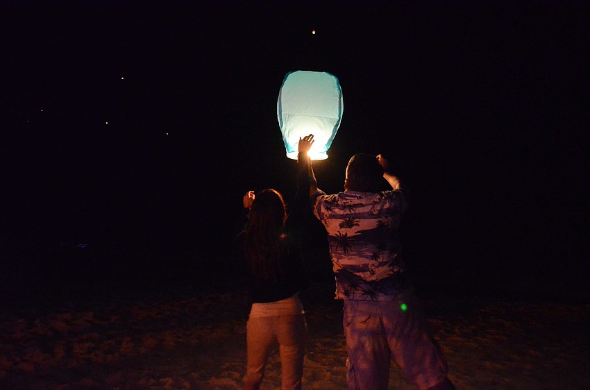 Paper lanterns were let off into the sky at the Rockinâ€™ Lobster.
