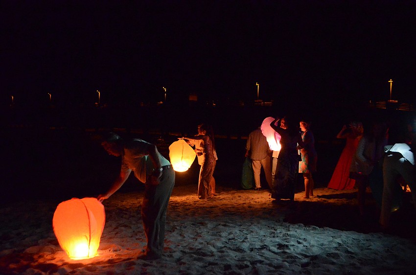 Paper lanterns were let off into the sky at the Rockinâ€™ Lobster.