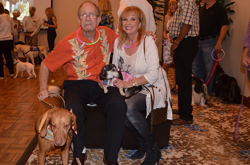 Richard Michaels with Gretchen and Linda Steinberger with Angel