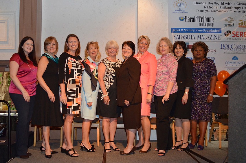 Calaina Goodyear, Judi Bell, Stacey Corley, chairwoman Doris Berkey, Jane Hunder, Janet Ginn, Amy Sankes, Kim Noyes, Carol Shane and Aundria Castleberry