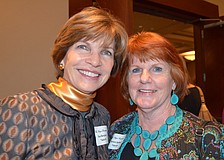 Sue Benjamin with Barbara Stafford