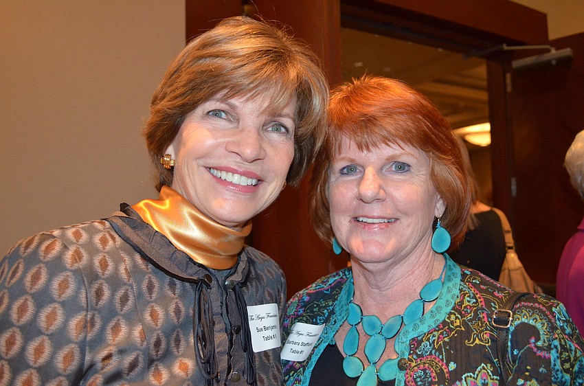 Sue Benjamin with Barbara Stafford