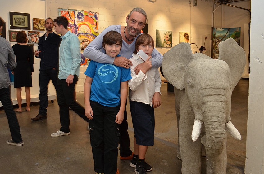 Artist Will Verweig with his sons Oliver and Julien