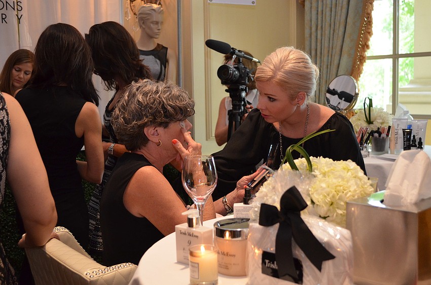 Linda Keegan gets her makeup done by Sara Richard