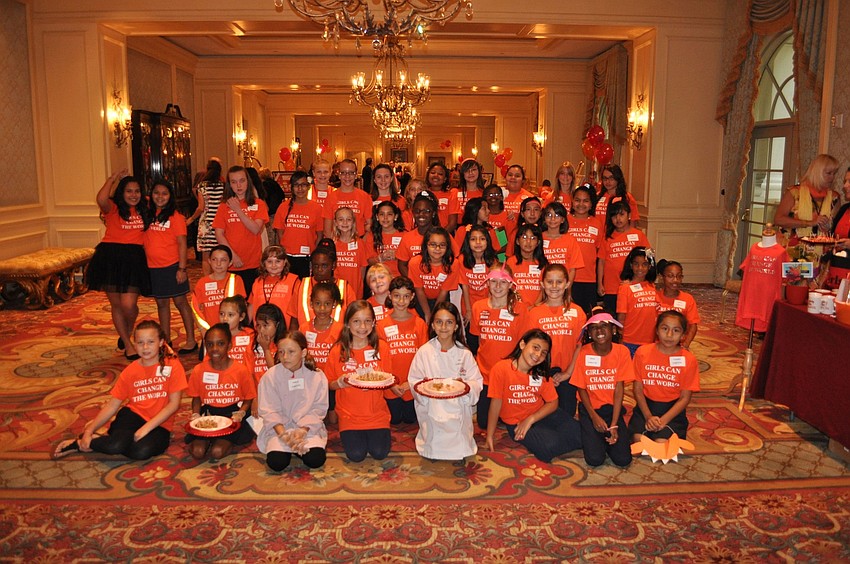 Girls from Girls Inc. get together for a group photo at the 25th Celebration Luncheon.