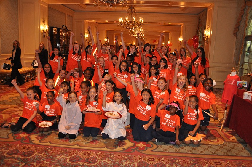 Girls from Girls Inc. get together for a group photo at the 25th Celebration Luncheon.