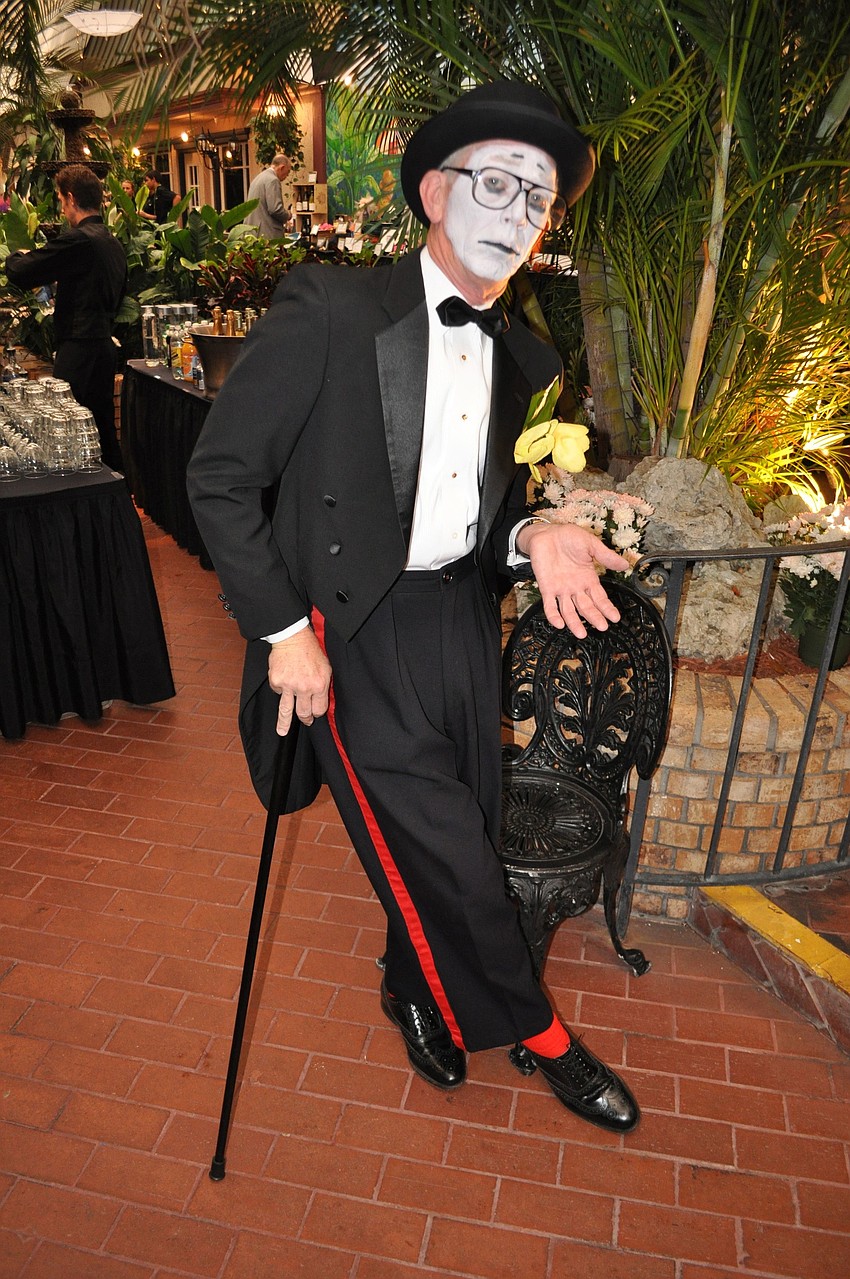 Robin Eurick strikes a pose as a mime.