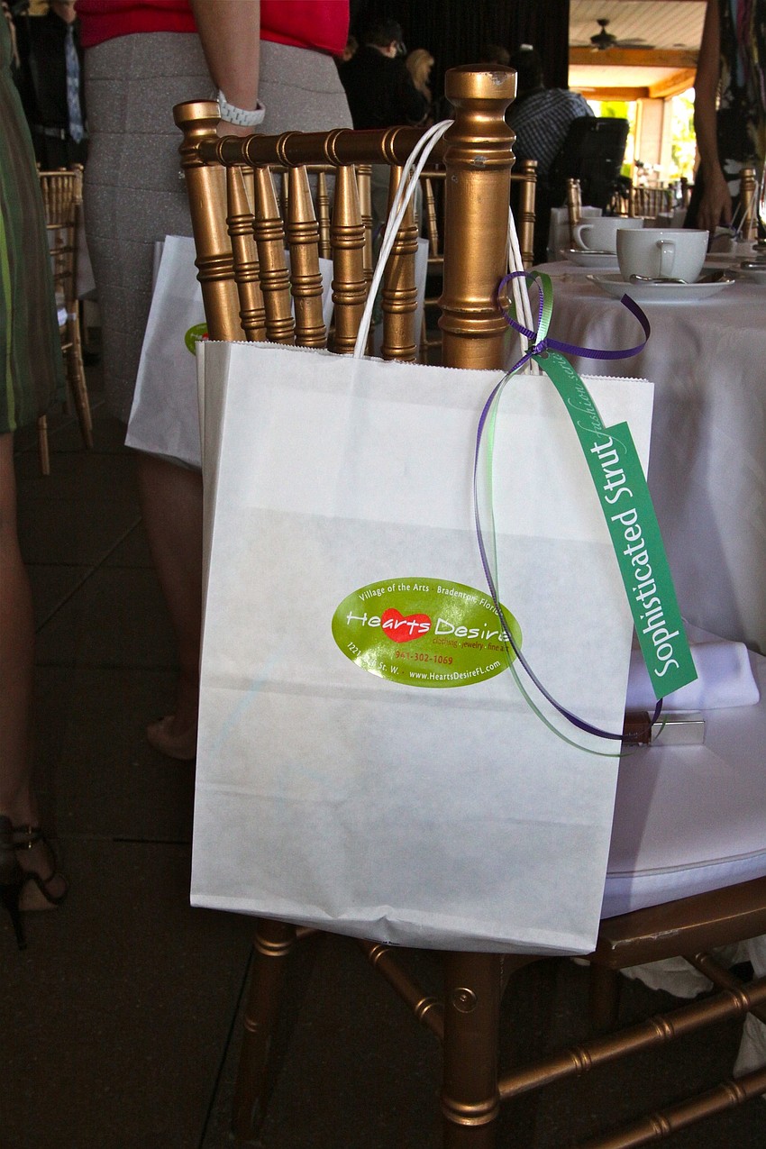Each person left with a gift bag that was on the back of their chair.