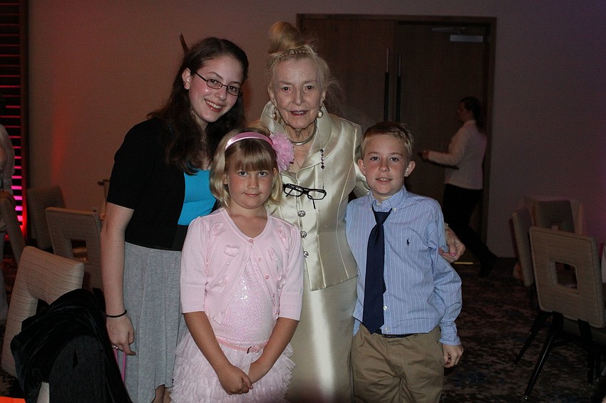 Louise Greenfield with her great-grandchildren Amy Feldman, 13, Lilah Davenport, 7, and Jackson Davenport, 9.