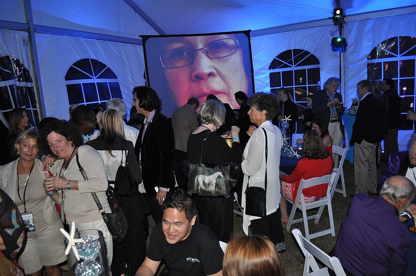 Some people ventured out to a smaller tent to get some fresh air and mingle outside of the Van Wezel.