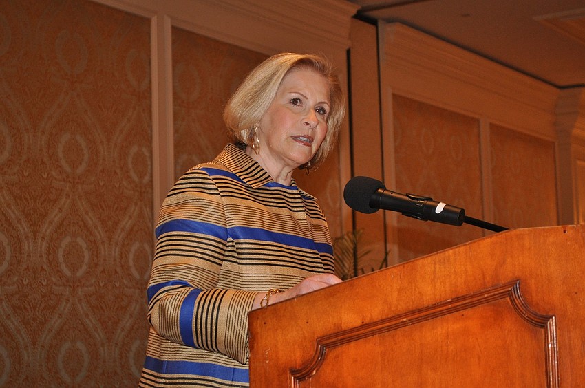 Lisa Walsh speaks to the crowd at the 25th Celebration Luncheon.