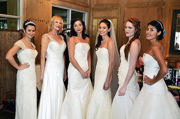 Models ready to strut the wedding dress