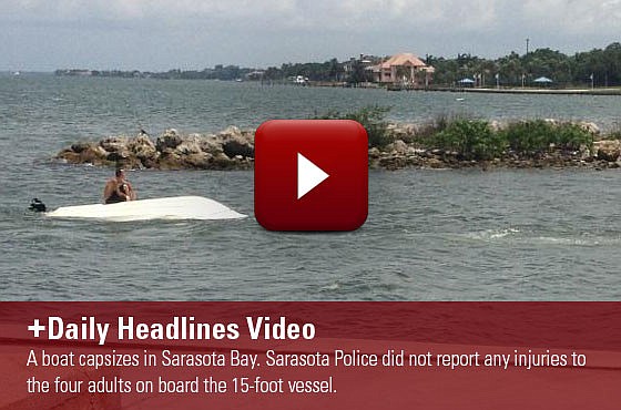 Sarasota Police did not report any injuries to the four adults on board the 15-foot vessel.