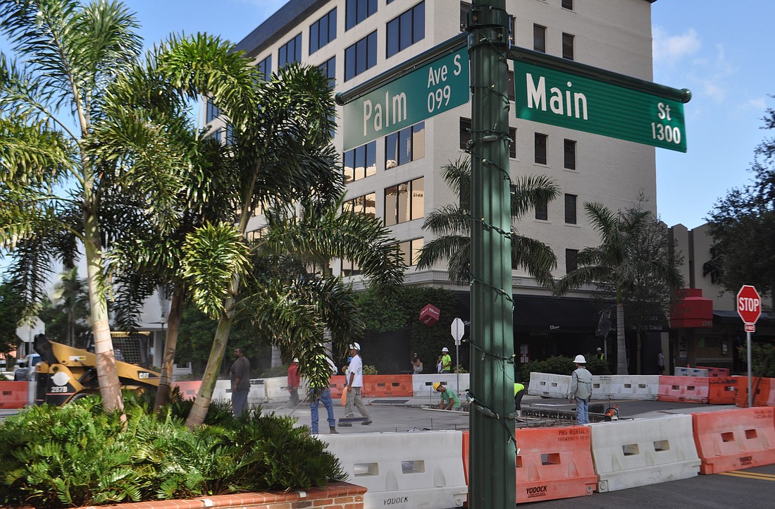 From Sept. 9-25, the intersection at Main Street and Palm Avenue will be closed for the construction of brick crosswalks. The project is the latest aspect of Main Street streetscape improvements.