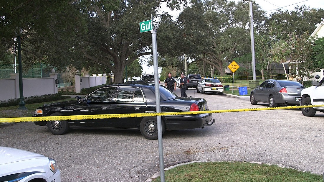 Sarasota Police block a portion of Bay Point Drive Tuesday, Nov. 19.