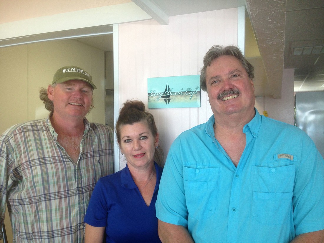 Jeff Daly with Coleen and Pete Collandra will open the Longbeach Cafe in early April. (Courtesy photo)