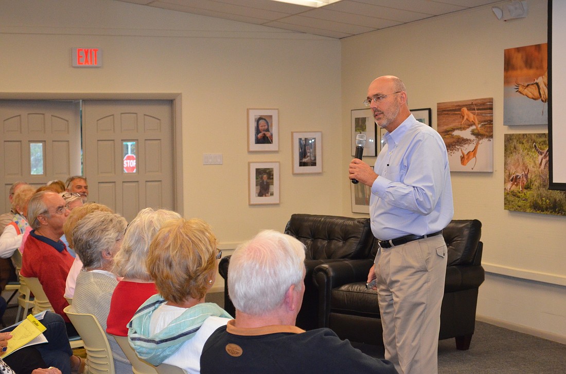 Town Manager Dave Bullock told approximately 80 people in attendance at a north end forum Thursday the town will work to defend property that's being threatened by beach erosion.