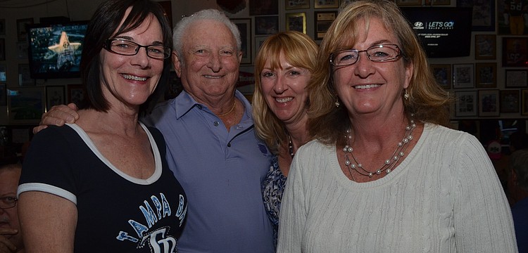 Owner Kenny Barr hangs out with Diane Pisano, Cindy Snider and Sandi Little Hayes, his old crew from Shenkels, a restaurant he once owned on Longboat Key.