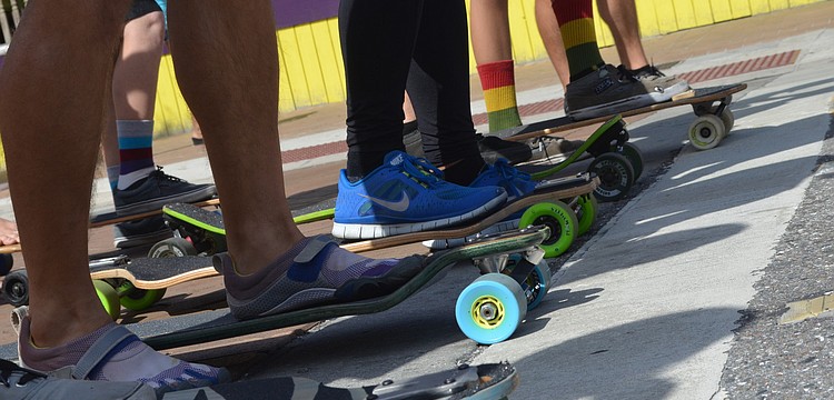 Racers get ready to take off at the 13.6 â€“ mile race.