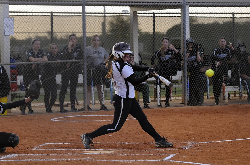 Braden River pitcher Courtney Mirabella notched a hit in the top of the sixth inning.
