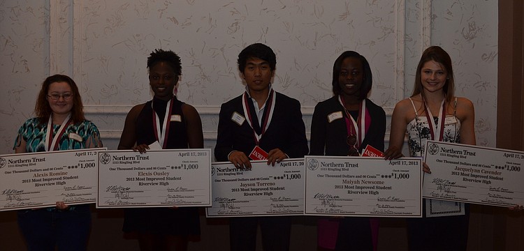 Riverview High School Seniors Alexis Romine, Elexis Ousley, Jayson Torreno, Maiyah Newsome and Jacquelynn Cavendar