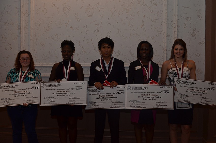 Riverview High School Seniors Alexis Romine, Elexis Ousley, Jayson Torreno, Maiyah Newsome and Jacquelynn Cavendar