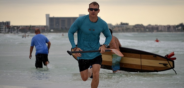 Ryan Markley runs to the finish line.