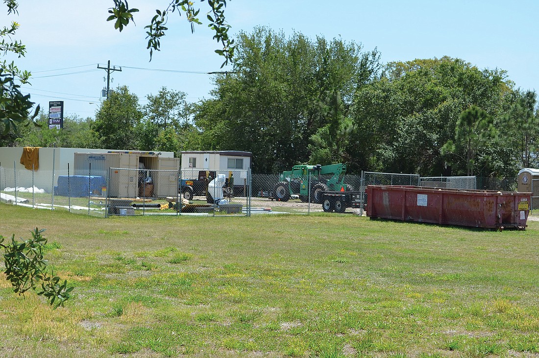 Construction crews are building the chiller plant at the southwest corner of S. Tamiami Trail and the main entrance to the park.