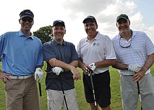 Steve Scheve of Arthrex; Patrick Wright of the Payton Wright Foundation; and Mark Pascarella and Gris Bettle of the Fairway Funding Group, an event sponsor