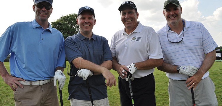 Steve Scheve of Arthrex; Patrick Wright of the Payton Wright Foundation; and Mark Pascarella and Gris Bettle of the Fairway Funding Group, an event sponsor