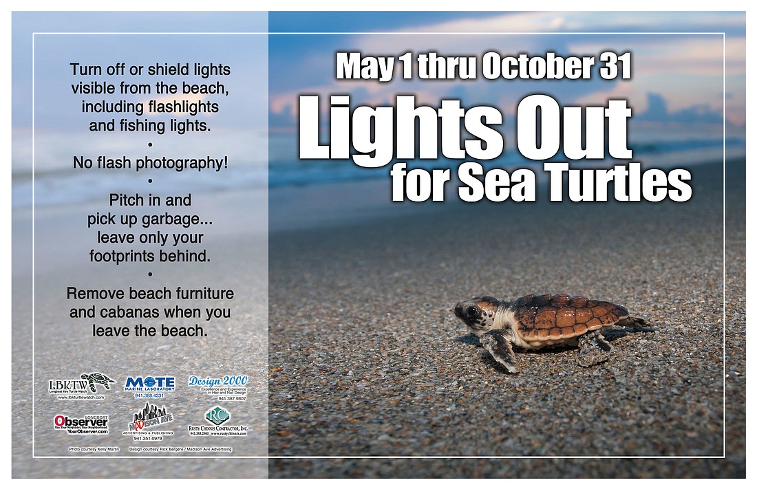 The 2013 Longboat Key Turtle Watch poster offers guidelines for the six-month season.
