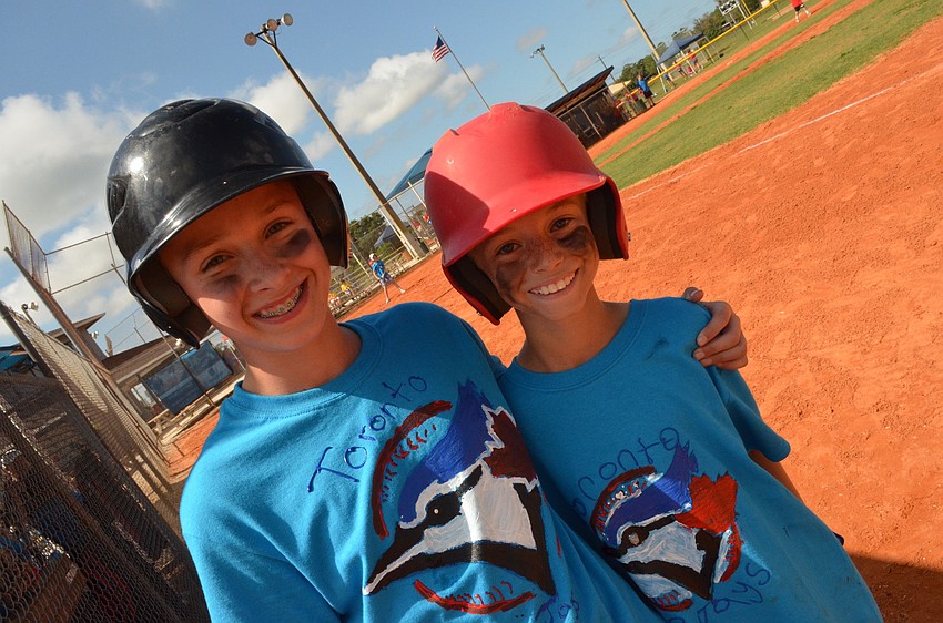 Rene Strezenick and Stephen Picard get ready to bat.
