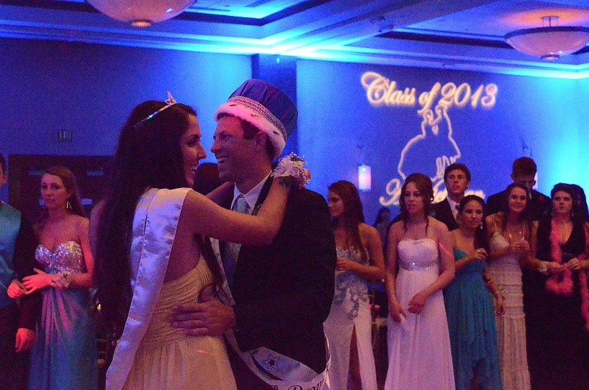 Prom queen Jaclyn Falconetti and prom king Alex Auchey had a slow dance after being announced.