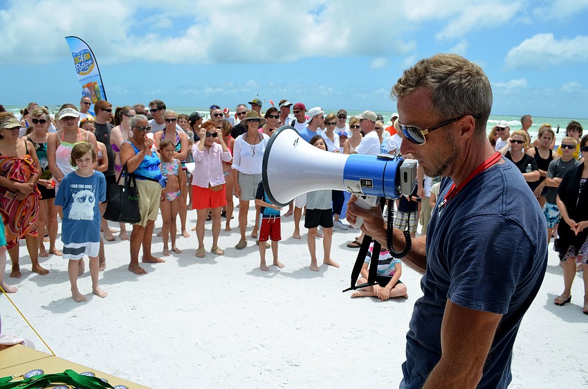 Jonathan Poyner addresses the crowd.