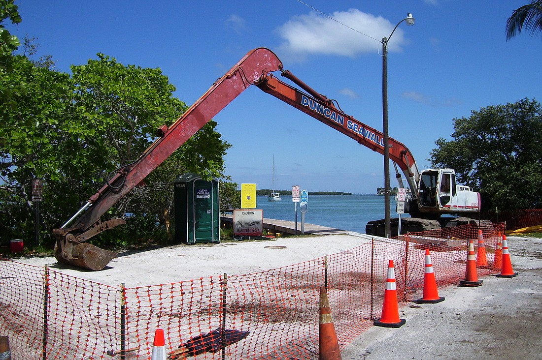 The boat ramp on Linley Street will most likely re-open in July. Courtesy Town of Longboat Key.